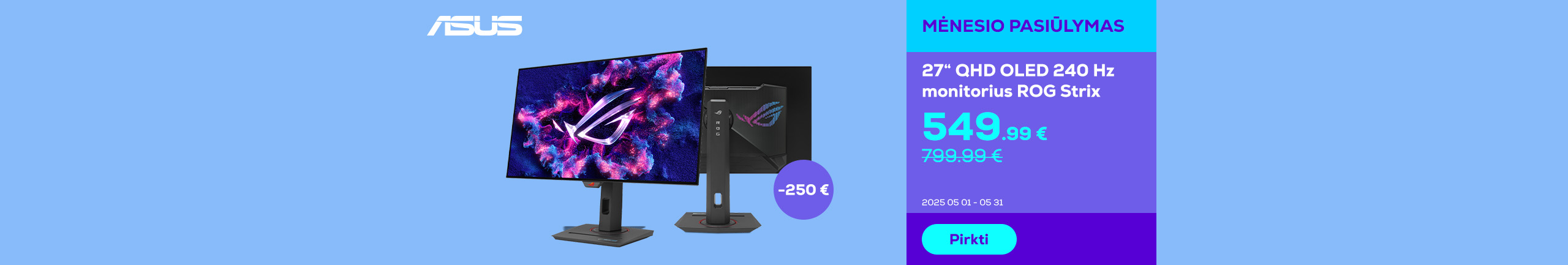 27" OLED 240 Hz monitor ROG Strix asus
