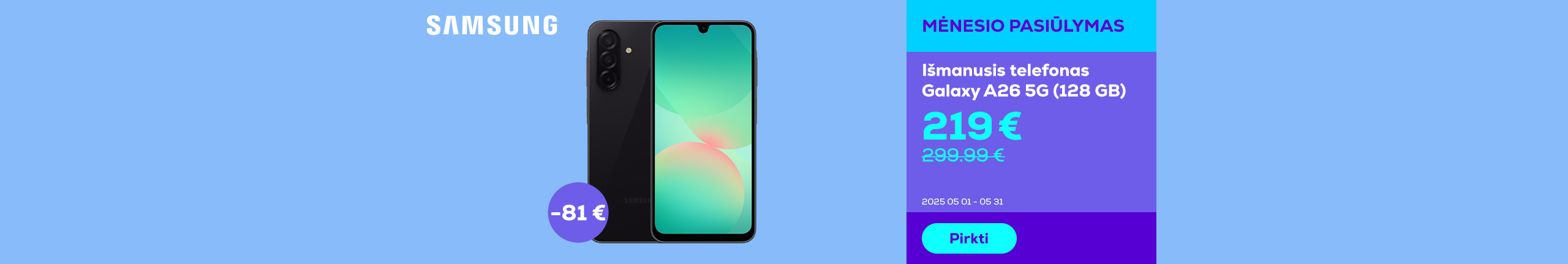 Good offer for the Samsung Galaxy A26 5G smartphone!