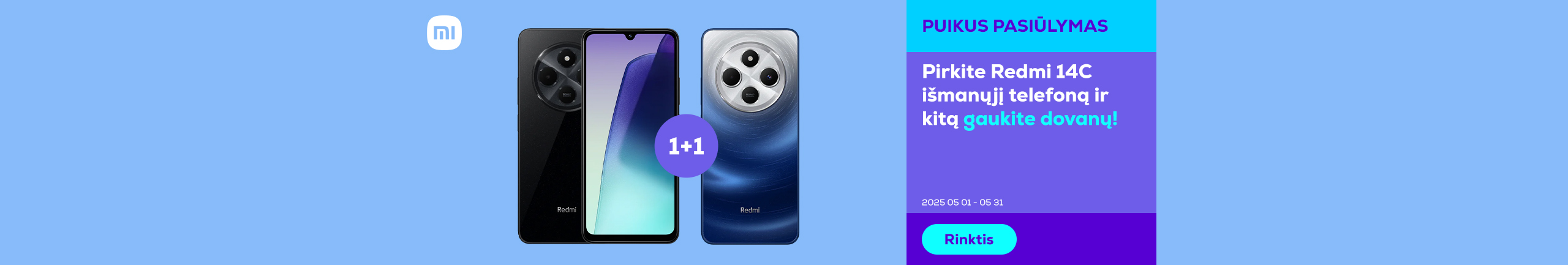 Buy the Redmi 14C smartphone and get another one as a gift!