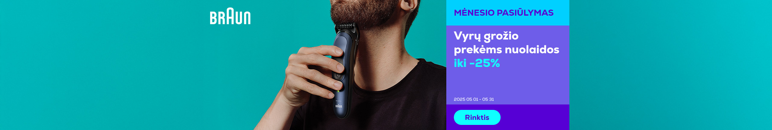 Up to 25% discount on Braun men's beauty products	