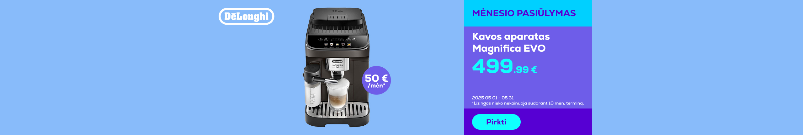 DeLonghi espresso coffee machines - 0% interest for 10 months, 0€ deposit, 0€ contract fee
