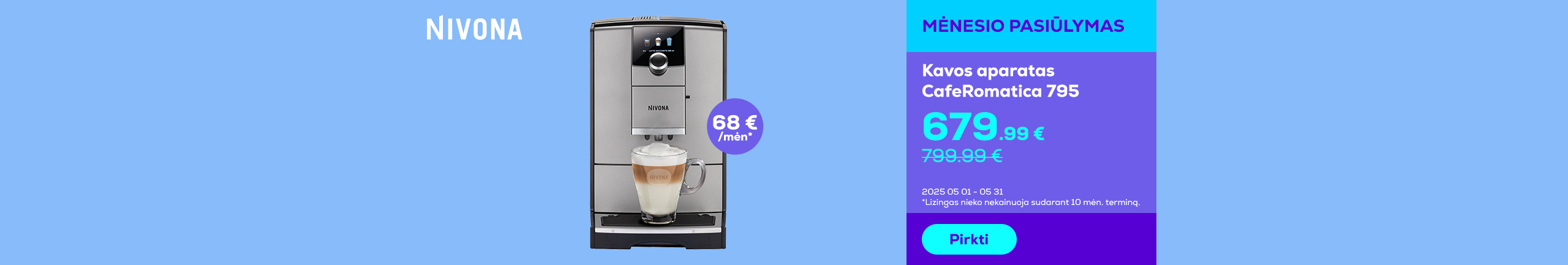 Nivona espresso coffee machines - 0% interest for 10 months, 0€ deposit, 0€ contract fee