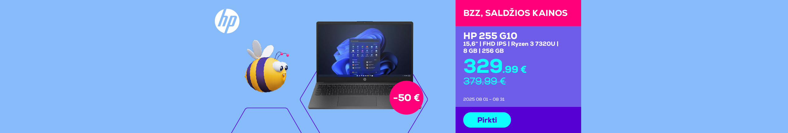 HP 255 G10, 15,6'', Ryzen 3, 256 GB, ENG