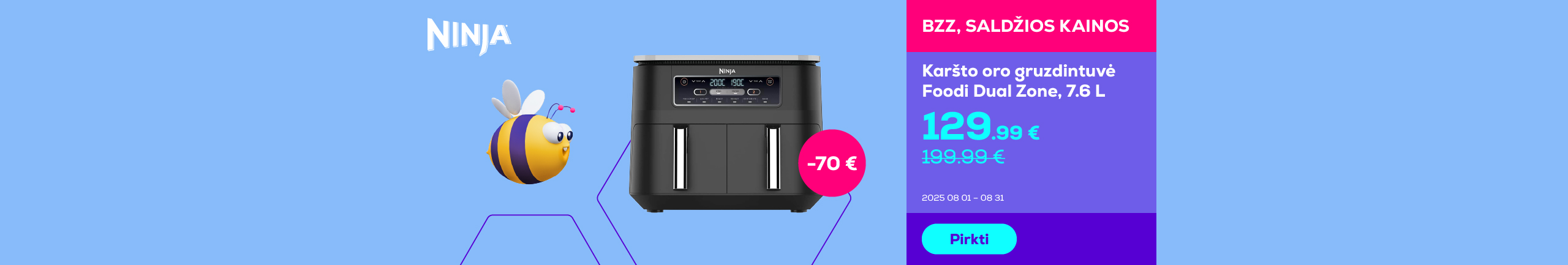 Karšto oro gruzdintuvė Foodi Dual Zone, 7,6 L