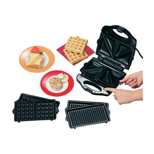 Severin, 3 in 1, 1000 W, black/silver - Sandwich toaster Item - SA2968