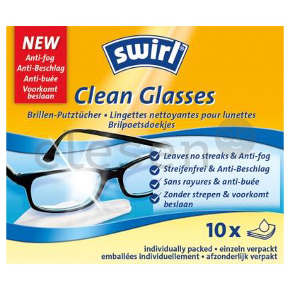 Swirl Clean Glasses, 10 vnt. - Akinių valymo servetėlės