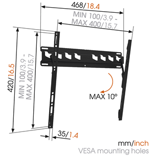 Sieninis laikiklis Vogels Item - MA3010 32-55" televizoriams