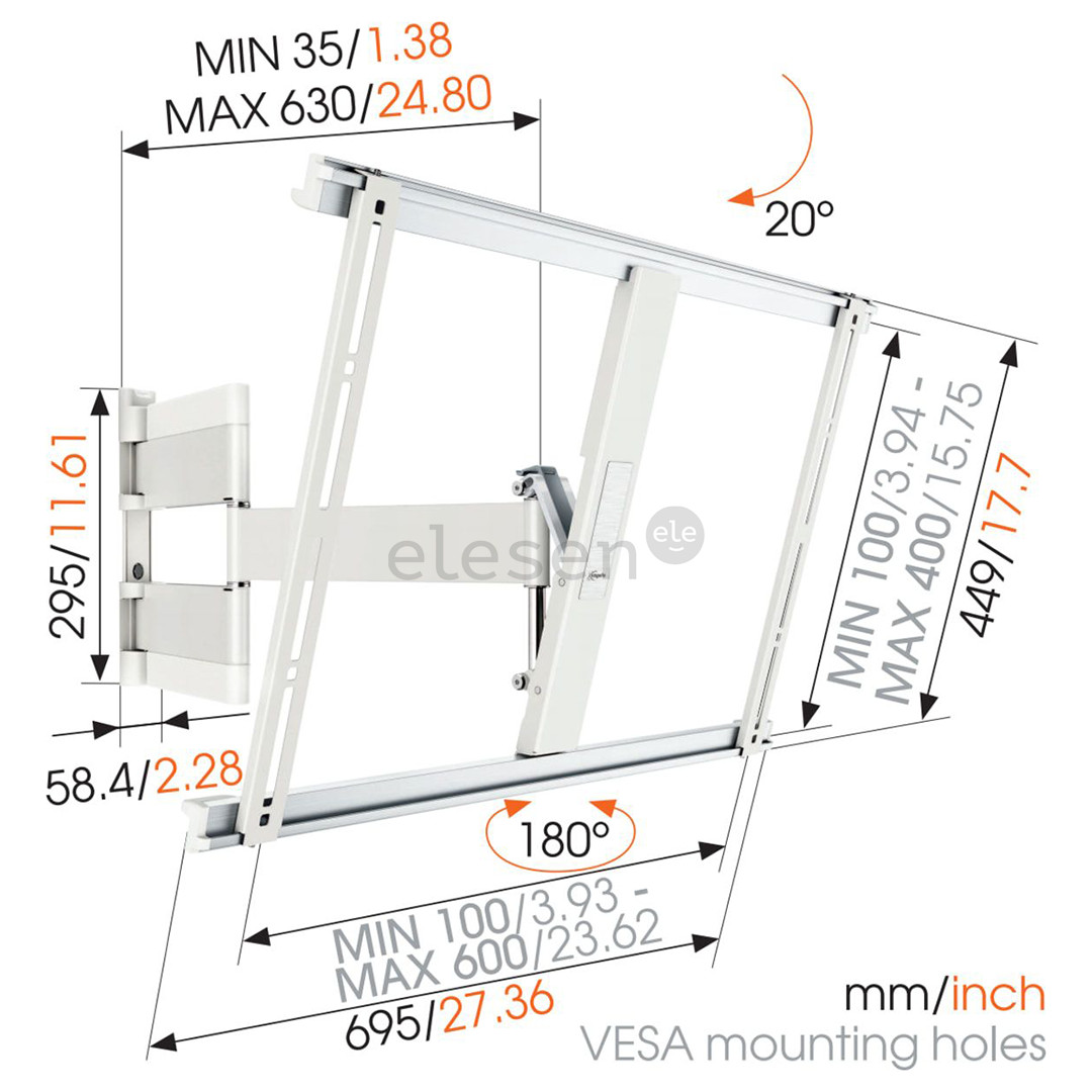 Sieninis laikiklis Vogels THIN545W 40-65" televizoriams