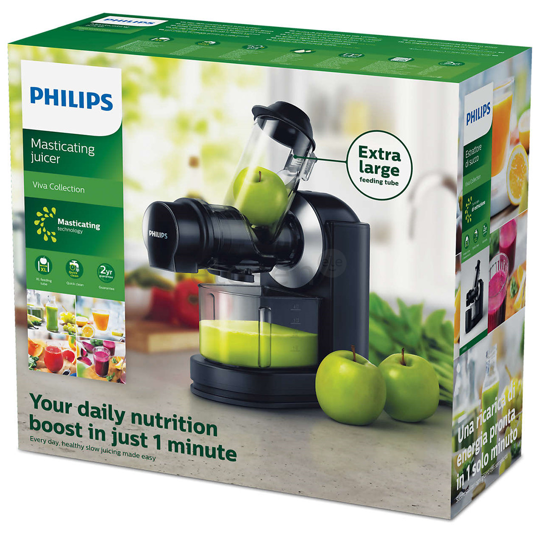 Philips Viva Collection, slow, 150 W, black/silver - Juice extractor Item - HR1889/70