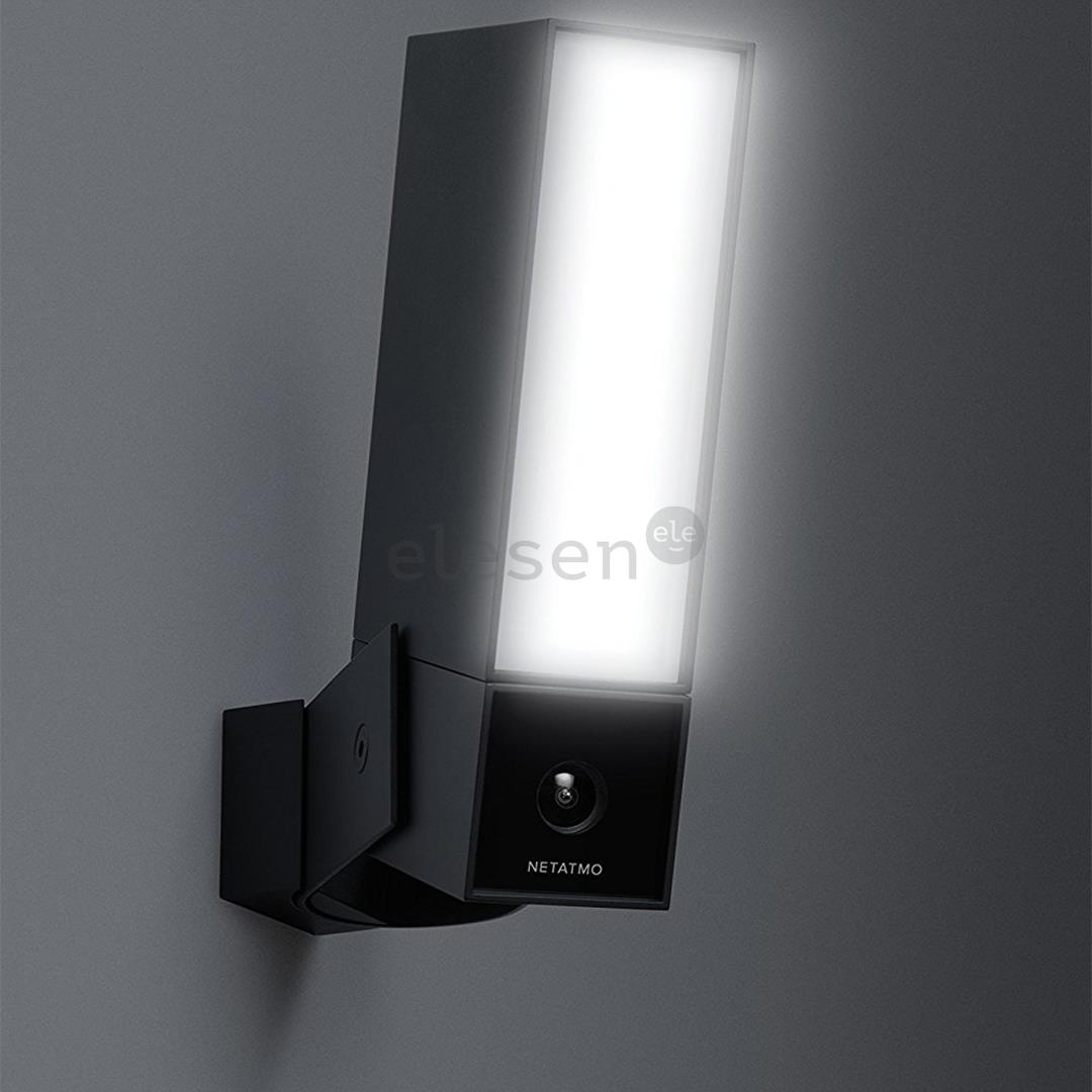 Netatmo Presence, 4 МП, WiFi, обнаружение людей, автомобилей и животных, ночной режим, черный - Наружная камера видеонаблюдения со светильником Товар - NOC01-EU