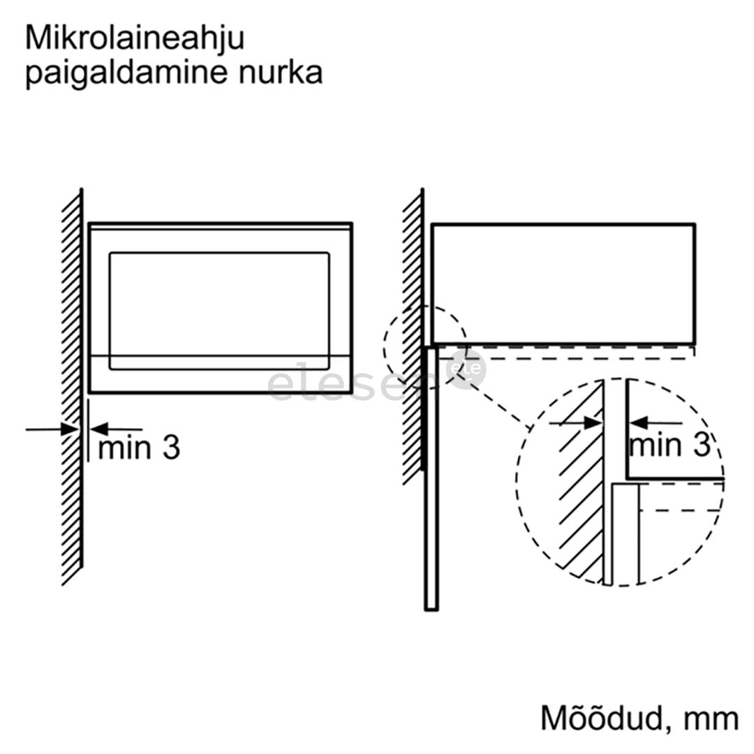 Bosch, 25 л, 900 Вт, черный/нерж. сталь - Интегрируемая микроволновая печь