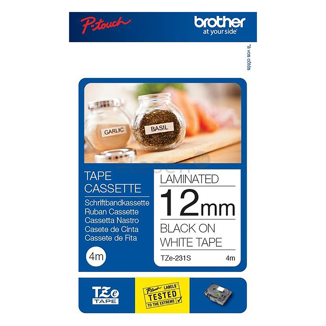 Black on white tape Brother Item - TZE231S/2