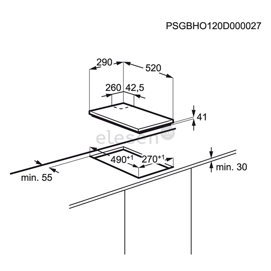 Electrolux, ширина 29 см, черный - Интегрируемая газовая варочная панель