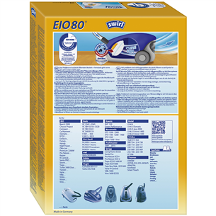Dulkių siurblių maišeliai Swirl Micropor EIO 80, 4vnt Prekė - EIO80MNEW