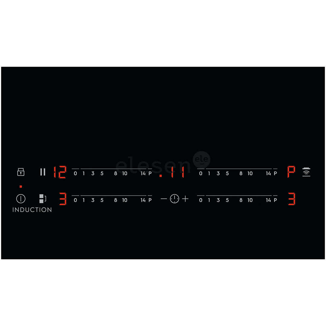 Electrolux 600 FlexiBridge, Hob2Hood, EcoTimer, width 59 cm, frameless, black - Built-in Induction Hob