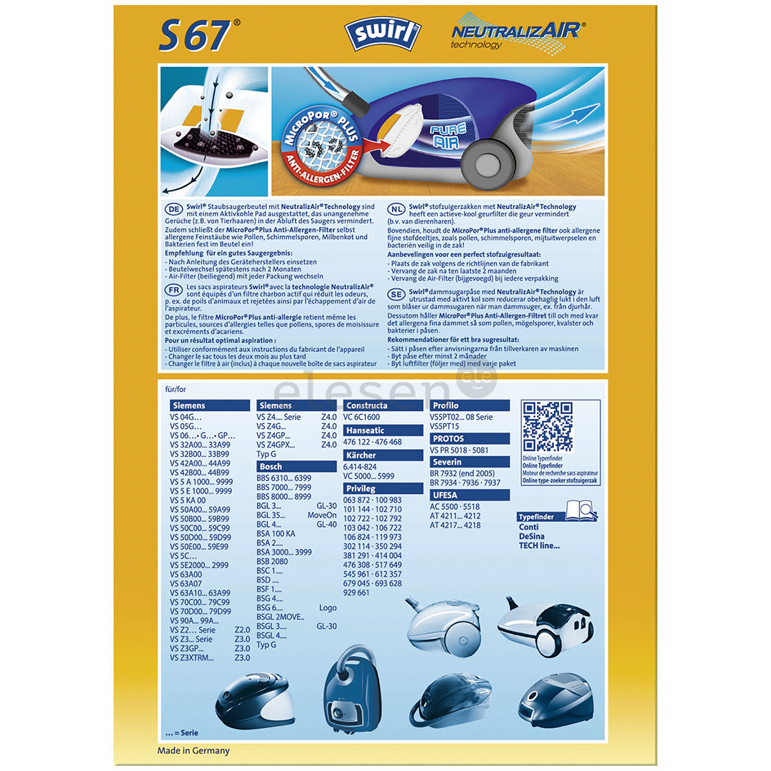 Swirl, 4 pcs - Dust bags