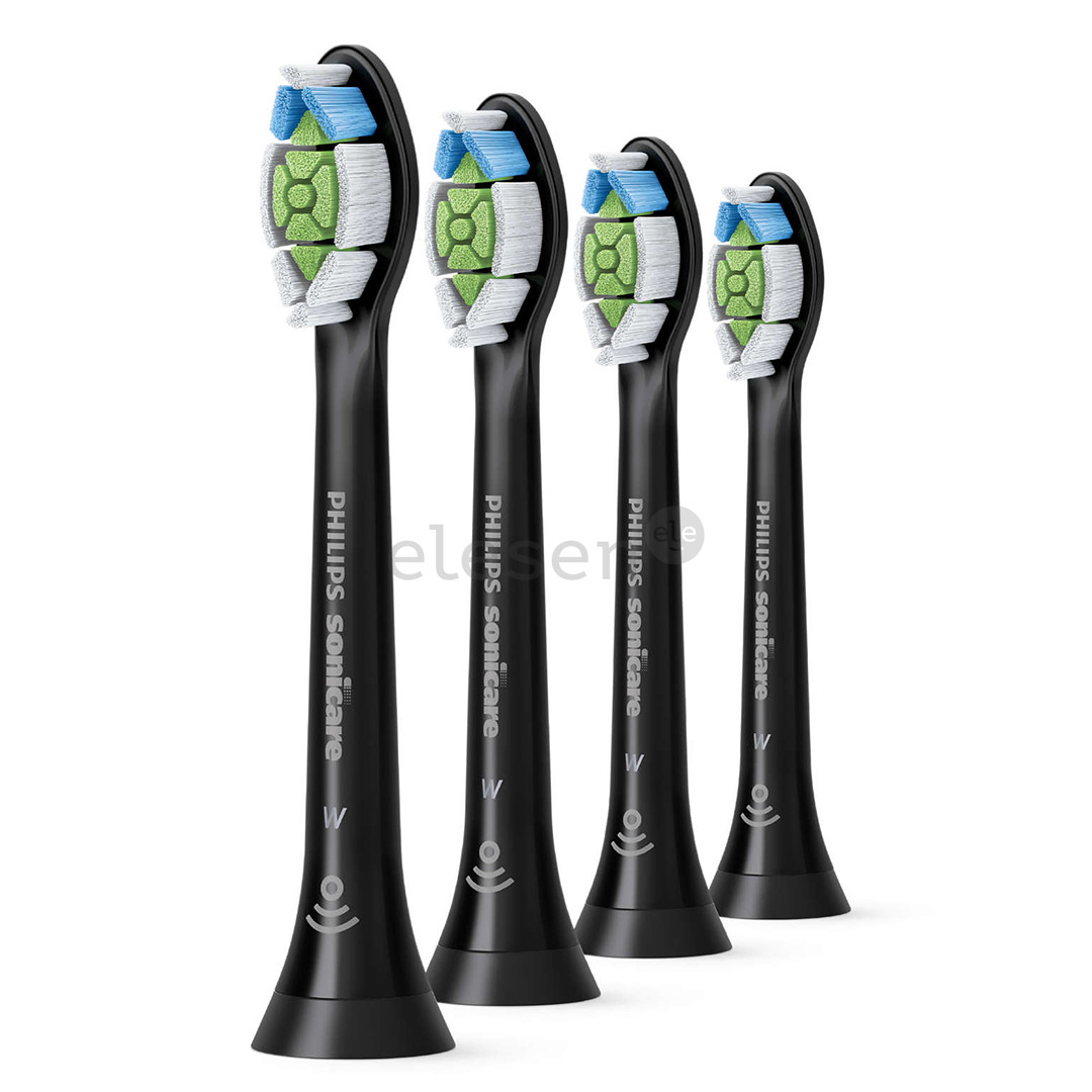 Philips Sonicare W Optimal White, 4 vnt., juodi  - Dantų šepetėlių antgaliai