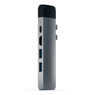 USB šakotuvas Satechi USB-C PRO Hub with 4K HDMI and Ethernet, Pilkas Prekė - ST-TCPHEM ST-TCPHEM
