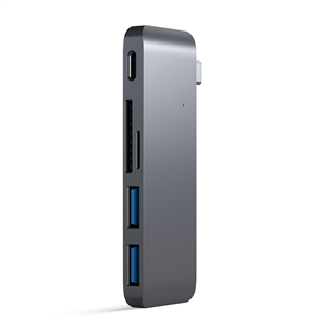 USB šakotuvas Satechi USB-C Pass Through USB Hub - 3-in-1 Prekė - ST-TCUPM ST-TCUPM