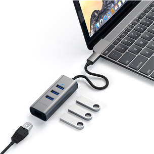 Šakotuvas Satechi USB-C + Gigabit Ethernet Prekė - ST-TC2N1USB31AM