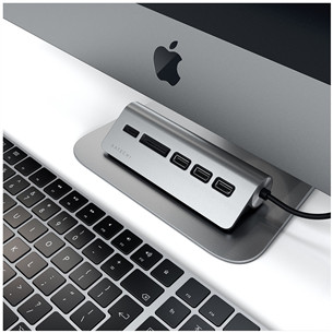 USB-C  + memory card reader Satechi hub, USB C, grey - Adapter Item - ST-TCHCRM
