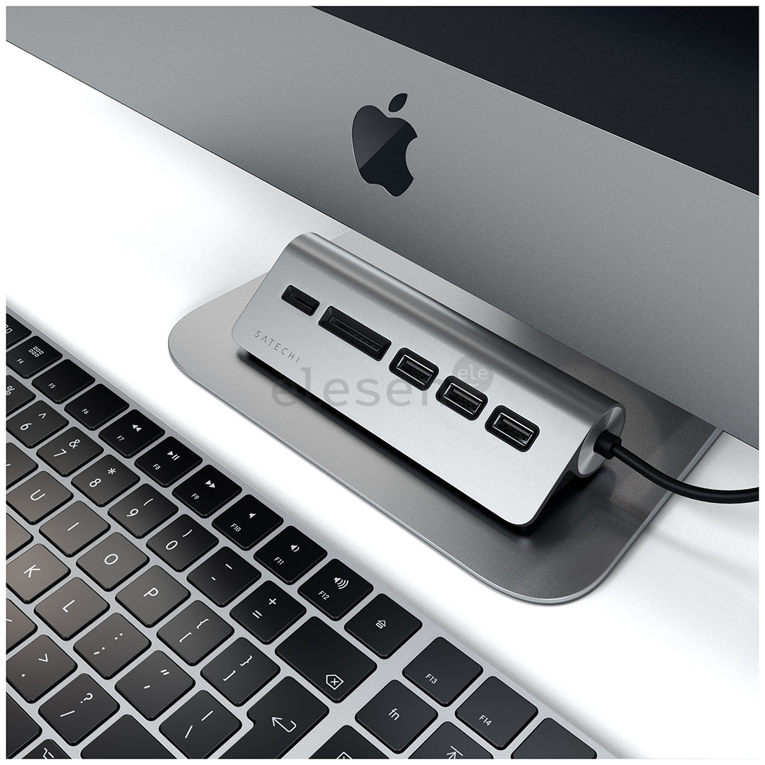 USB-C  + memory card reader Satechi hub, USB C, grey - Adapter Item - ST-TCHCRM