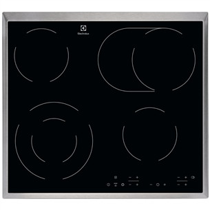 Electrolux, FishZone, width 57.6 cm, steel frame, black - Built-in Ceramic Hob EHF6346XOK