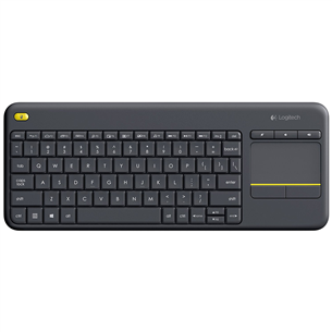Klaviatūra Logitech K400 Plus, US, Belaidė, Juoda Prekė - 920-007145 920-007145