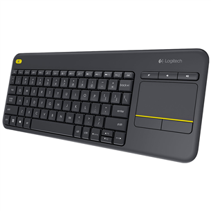 Klaviatūra Logitech K400 Plus, US, Belaidė, Juoda Prekė - 920-007145