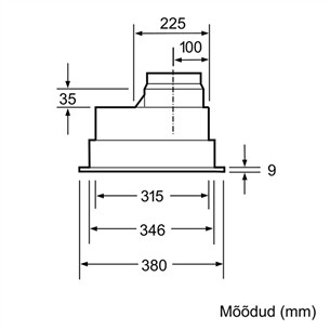 Bosch, 618 m³/h, width 53 cm, grey - Built-in Cooker Hood