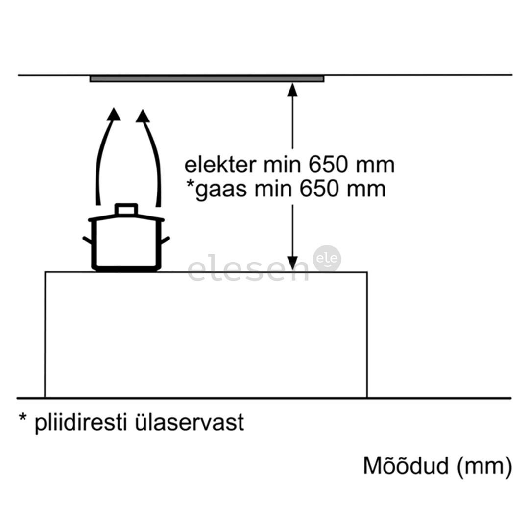 Bosch, 618 m³/h, width 53 cm, grey - Built-in Cooker Hood