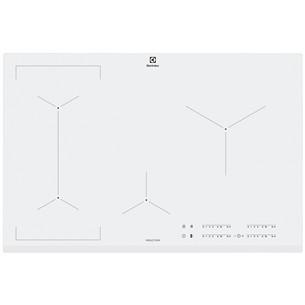 Electrolux, width 78 cm, frameless, white - Built-in Induction Hob EIV83443BW