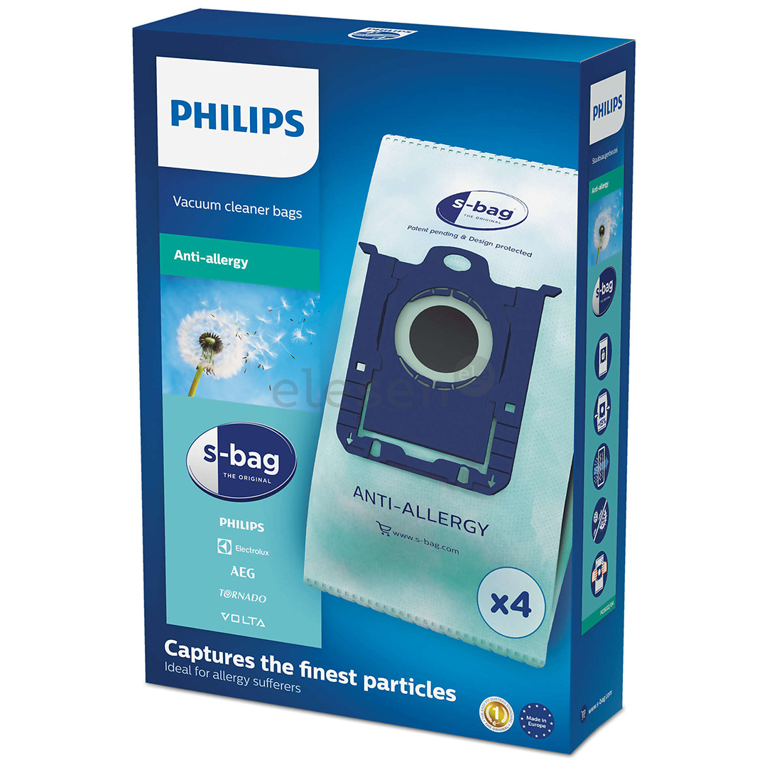 Philips s-bag anti-allergy, 4 шт. - Мешки для пылесосов