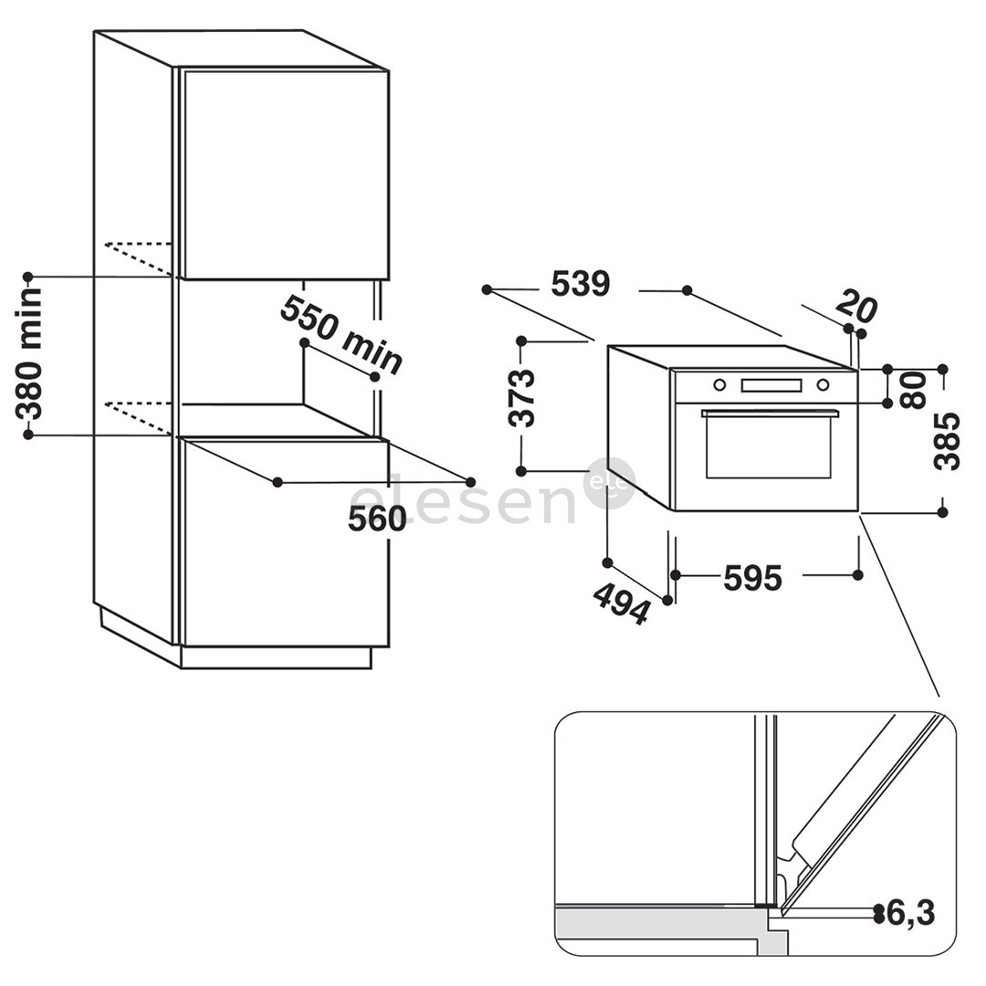 Whirlpool, 31 L, 1000 W, white - Built-in Microwave Oven with Grill Item - AMW730/WH