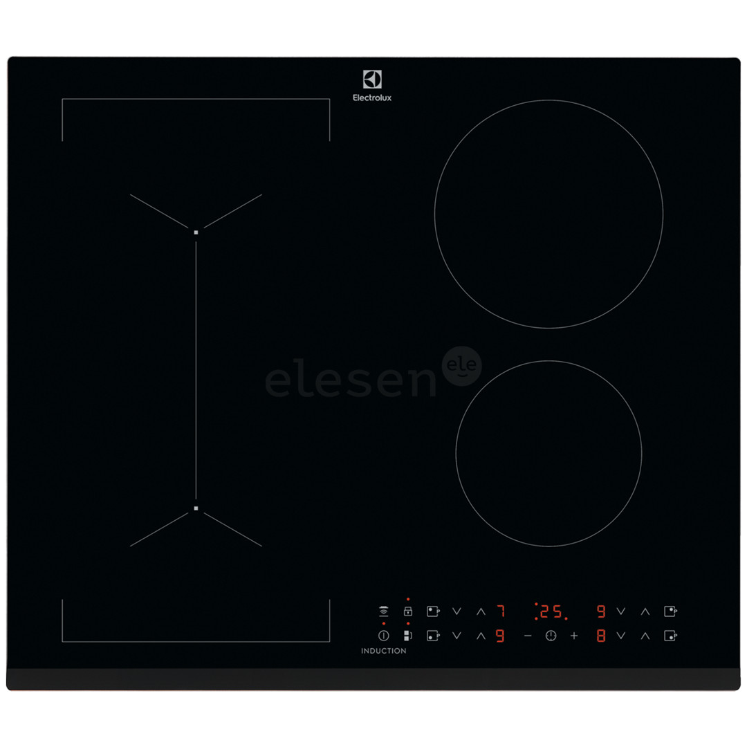 Electrolux 600 FlexiBridge, Hob2Hood, width 59 cm, frameless, black - Built-in Induction Hob