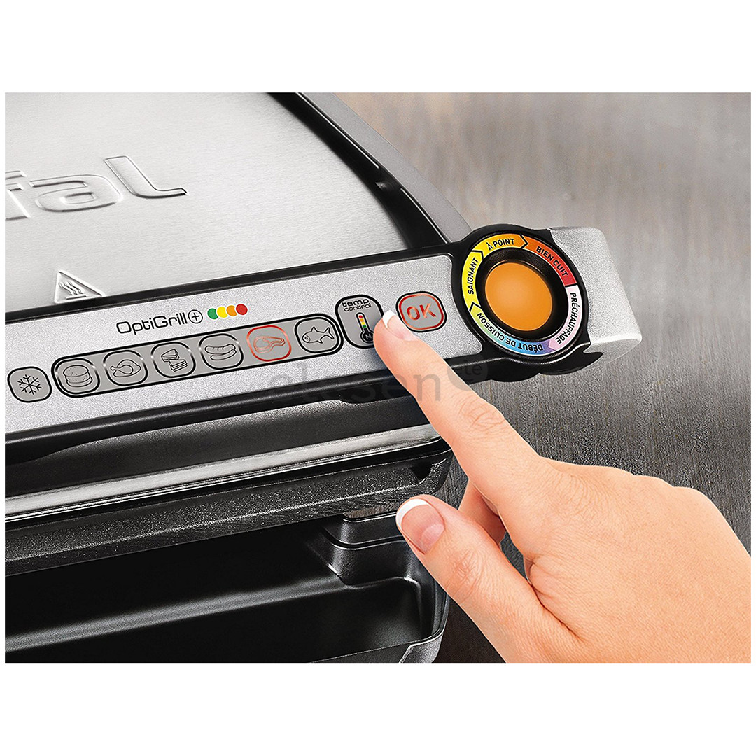 Tefal Optigrill+ with waffle plates, 2000 W, black/inox - Table grill Item - GC716D