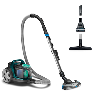 Philips PowerPro Active, 900 W, bagless, black/green - dulkių siurblys FC9555/09