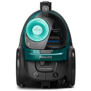 Philips PowerPro Active, 900 W, bagless, black/green - dulkių siurblys