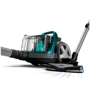 Philips PowerPro Active, 900 W, bagless, black/green - dulkių siurblys