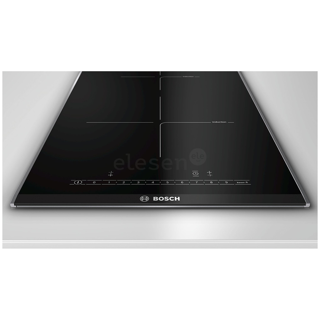 Bosch Serie 6 Domino, width 30.6 cm, steel frame, black - Built-in Induction Hob