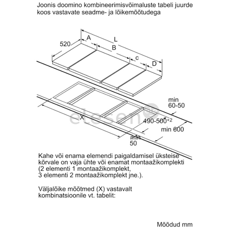 Bosch Serie 6 Domino, width 30.6 cm, steel frame, black - Built-in Induction Hob