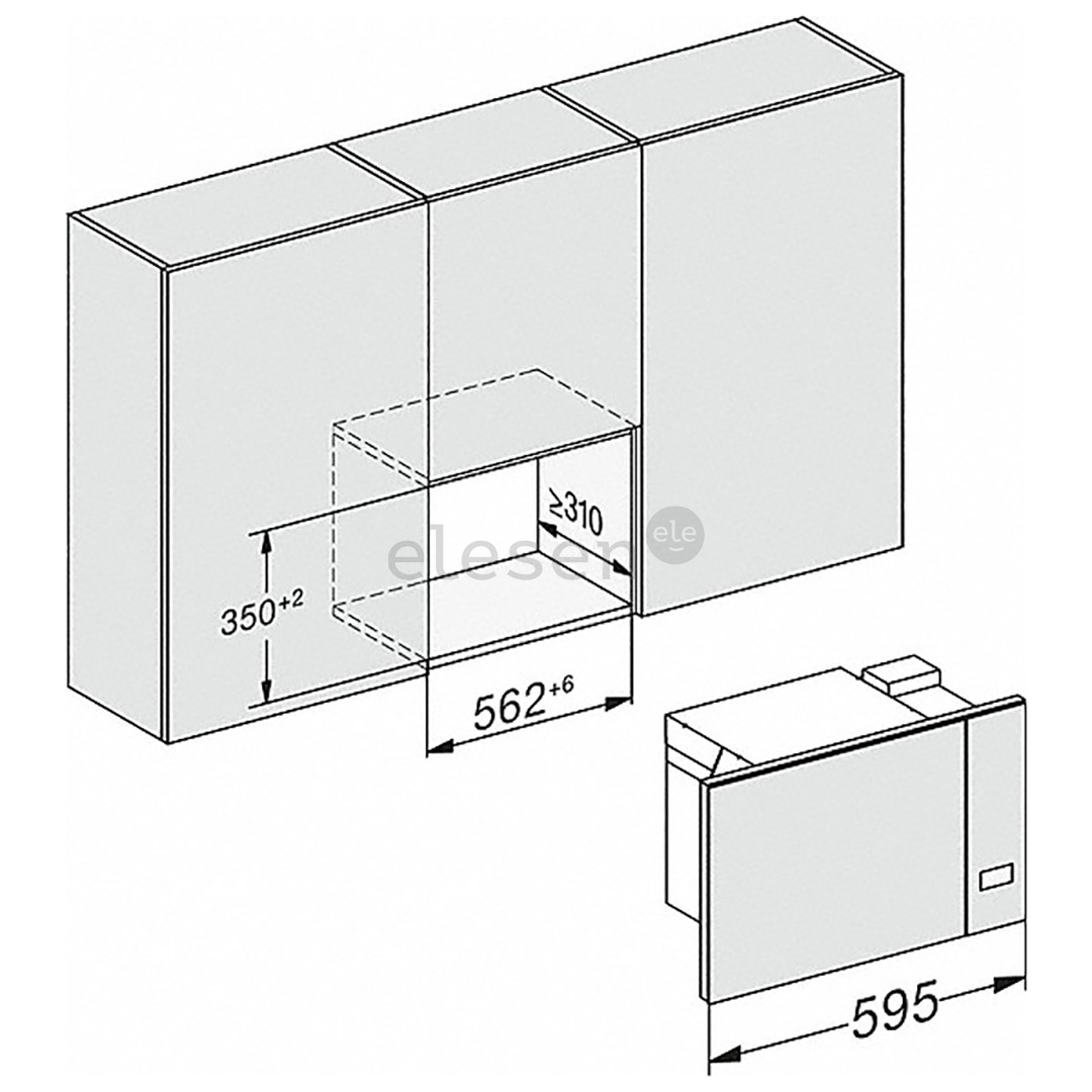 Miele, 17 л, 800 Вт, черный - Интегрируемая микроволновая печь