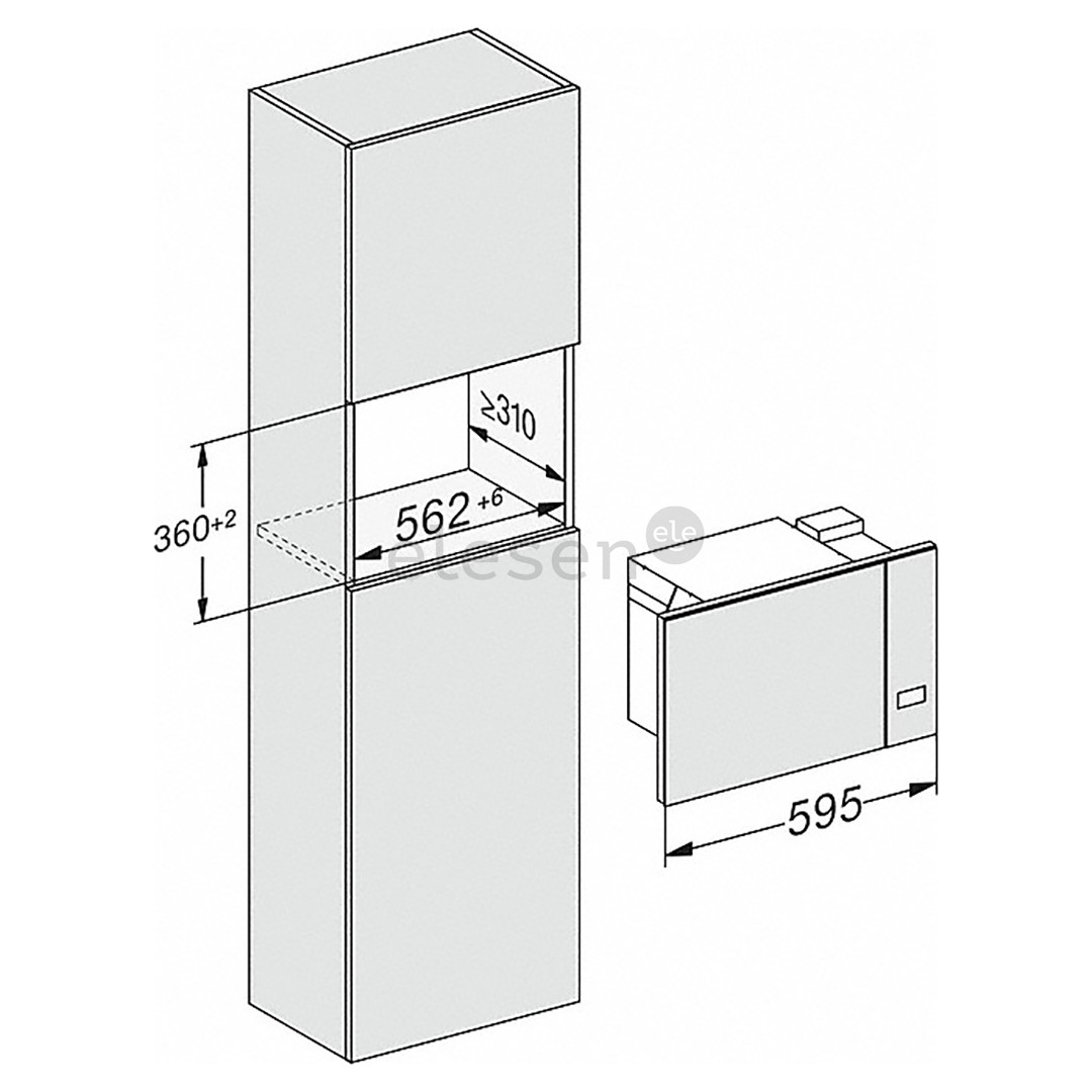 Miele, 17 л, 800 Вт, черный - Интегрируемая микроволновая печь