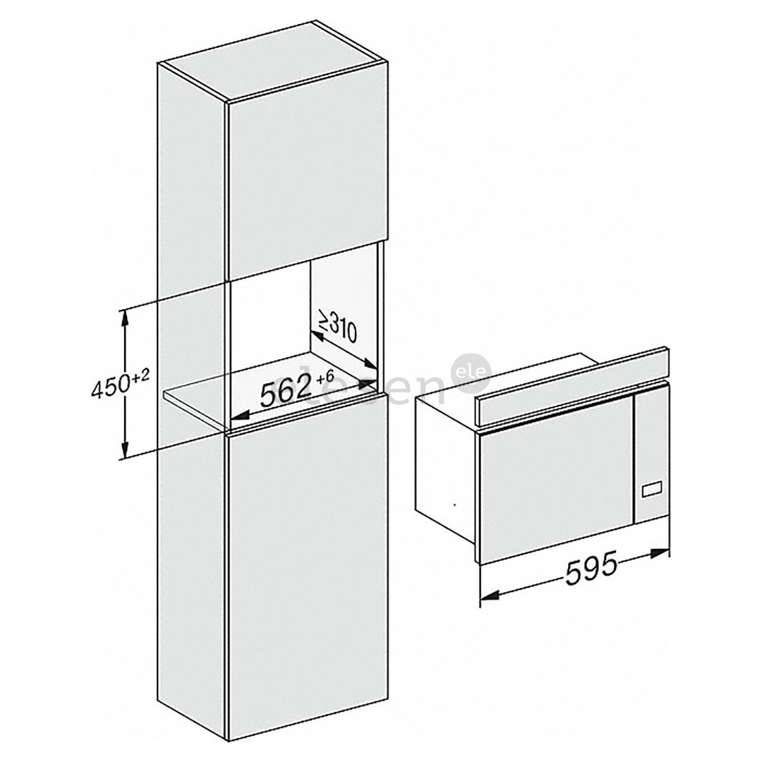 Miele, 17 л, 800 Вт, черный - Интегрируемая микроволновая печь