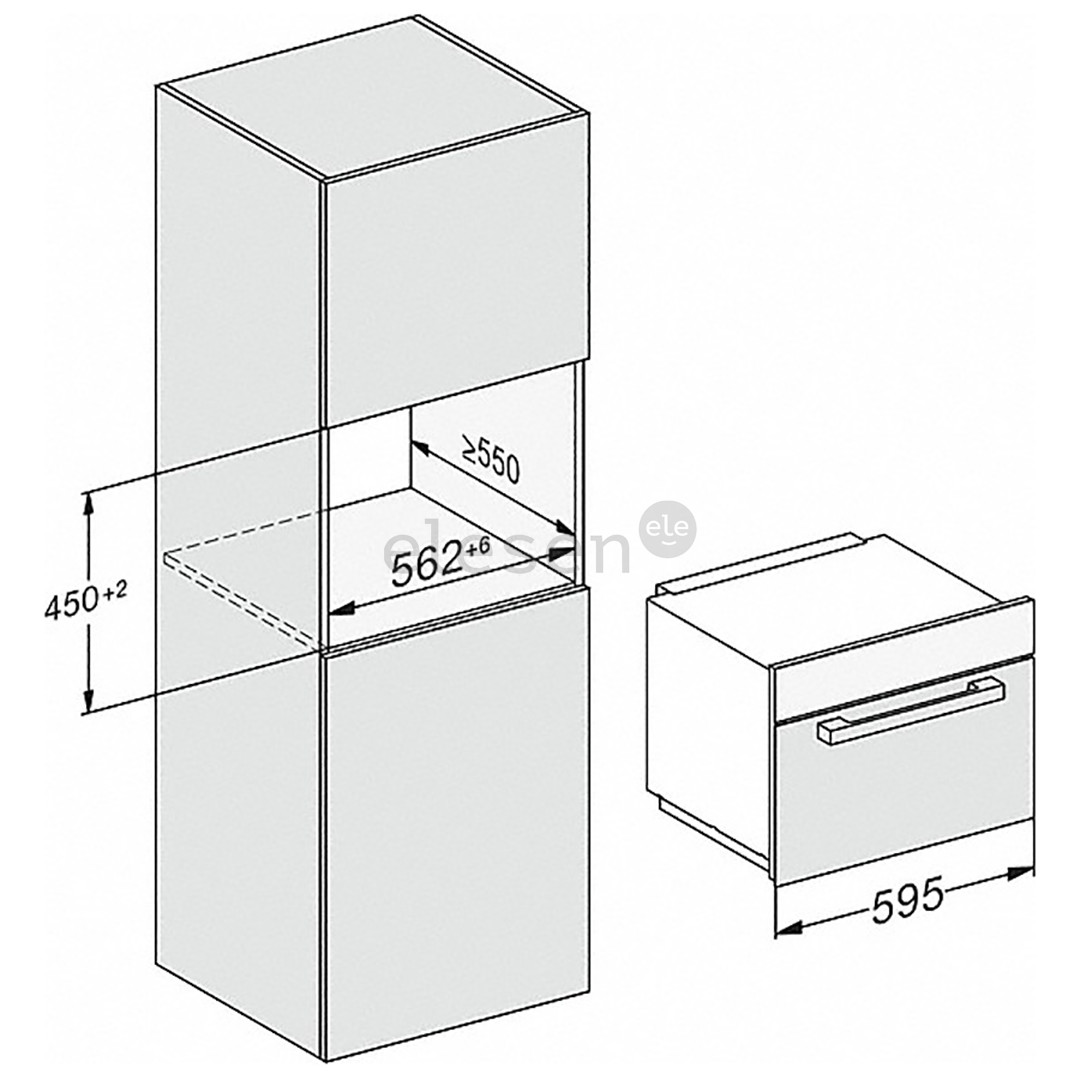 Miele, 46 л, 900 Вт, черный/нерж. сталь - Интегрируемая микроволновая печь Товар - M7244TC
