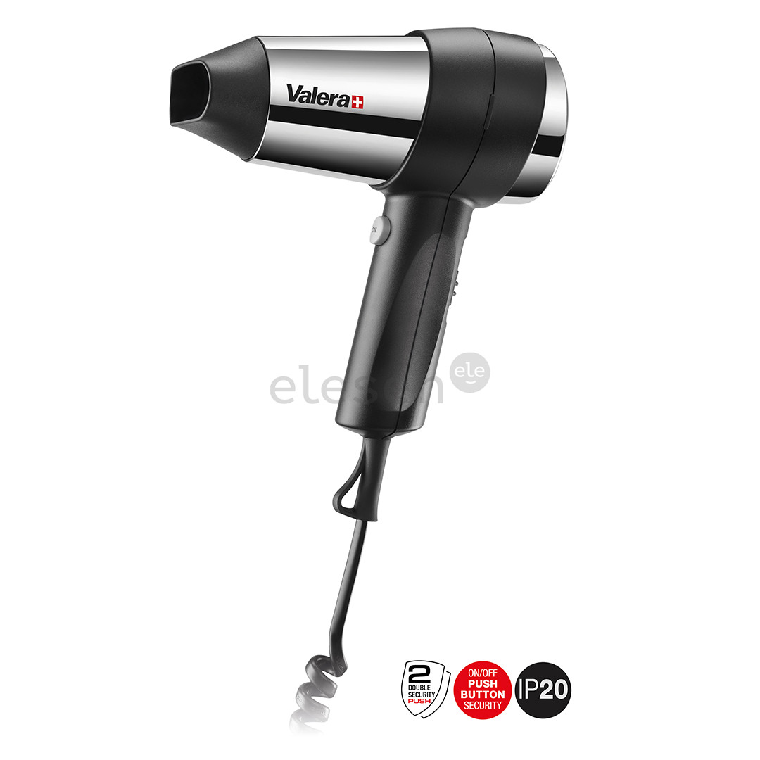 Valera Action 1800 Push, 1800 Вт, черный/серебристый - Настенный фен Товар - 542.14BLACK