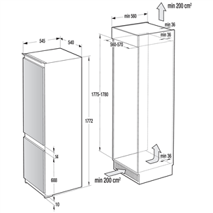 Įmontuojamas šaldytuvas Gorenje NRKI2181A