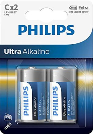 Philips Ultra Alkaline, LR14E, C2, 2 vnt. - Elementai LR14E2B/10