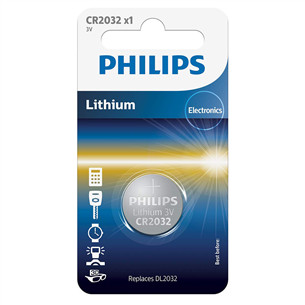 Philips Lithium, CR2032, 3V - Elementai CR2032/01B