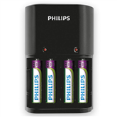Įkroviklis Philips + 4 x AAA 800 mAh Prekė - SCB1450NB/12